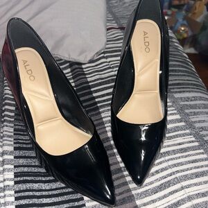 Aldo Glossy Black Heels for Women